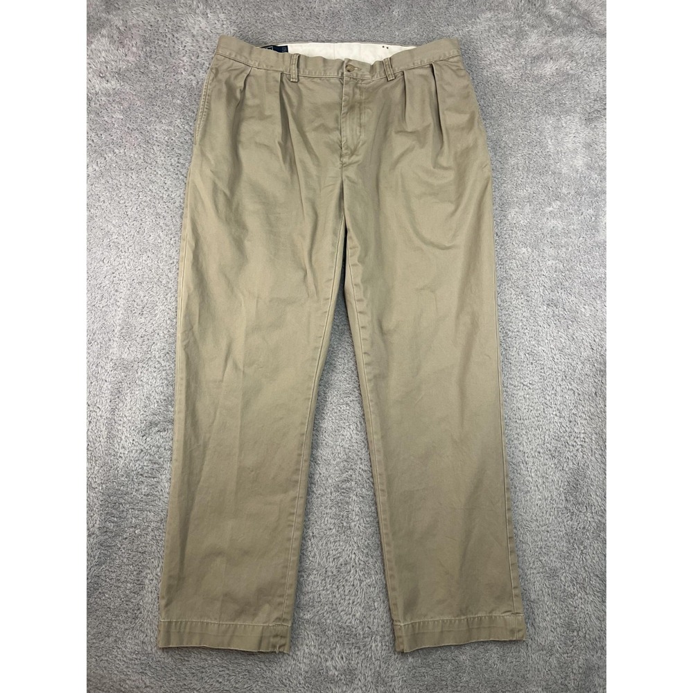 Ralph Lauren Polo Pants Mens 38x31 (Tag 38x32) Beige Ethan Pleated Chino